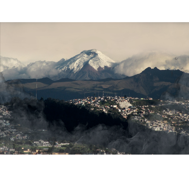 Icy Mountain Vista mountain wall mural - TenStickers