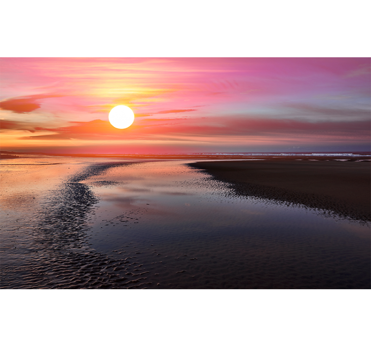 Serene Sunset Vista mountain wall mural - TenStickers