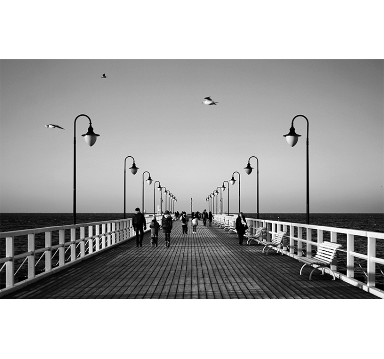 Seaside Pier Stroll wall mural city - TenStickers