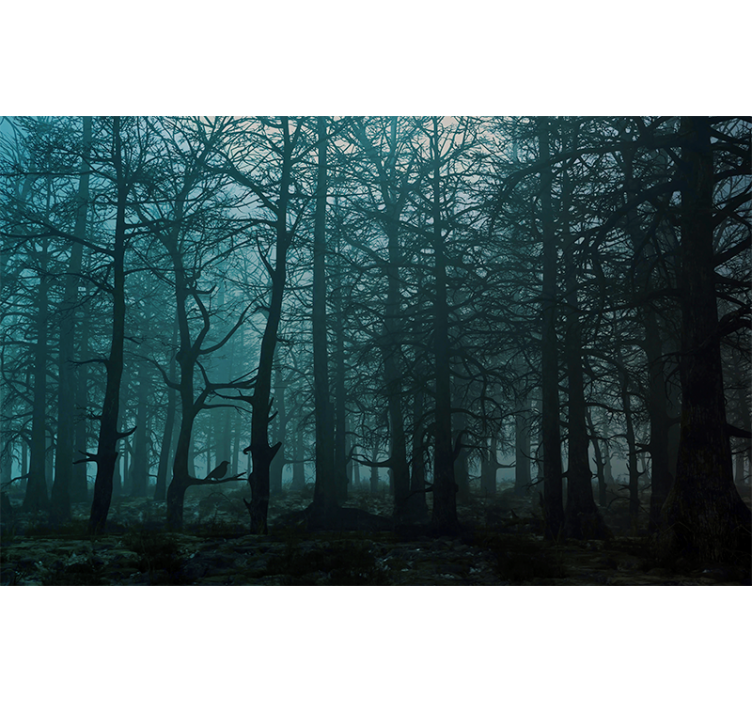 Foggy Woodland Scenery forest wall mural - TenStickers