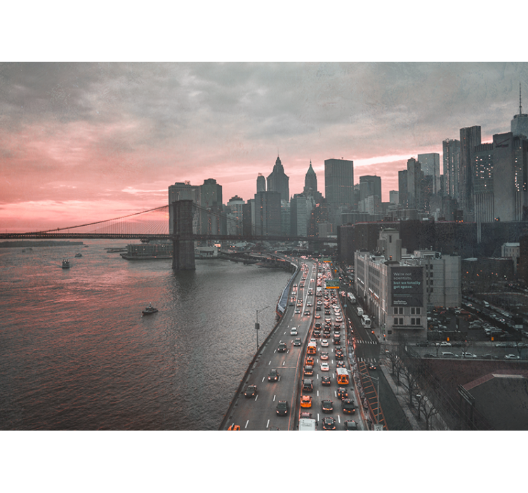 New york wall mural urban manhattan skyline - TenStickers