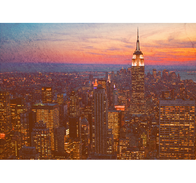 Empire State Sunset wall mural city - TenStickers