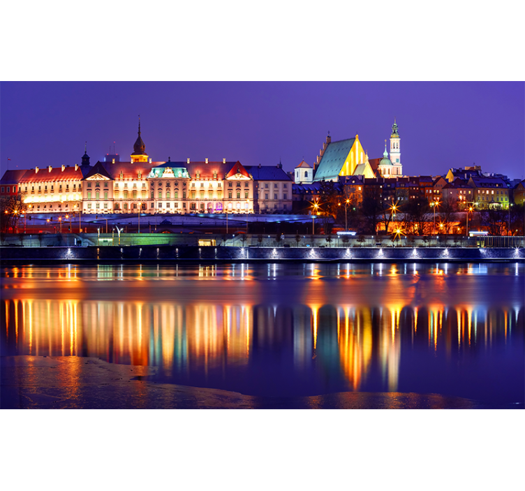 Historic Cityscape Reflection wall mural city - TenStickers