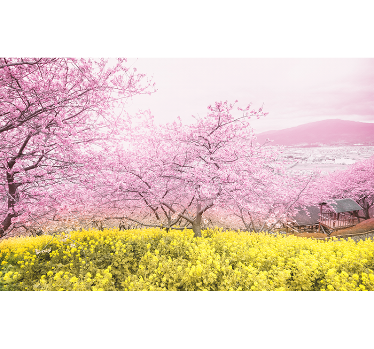 Cherry Blossom Tranquility flowers wall mural - TenStickers