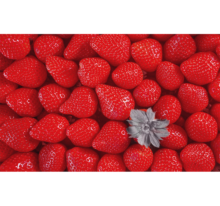 Strawberry and bloom flowers wall mural - TenStickers