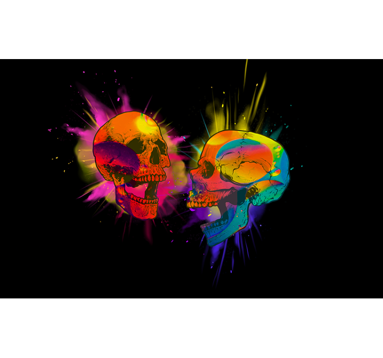 Urban art wall mural colorful skull design - TenStickers