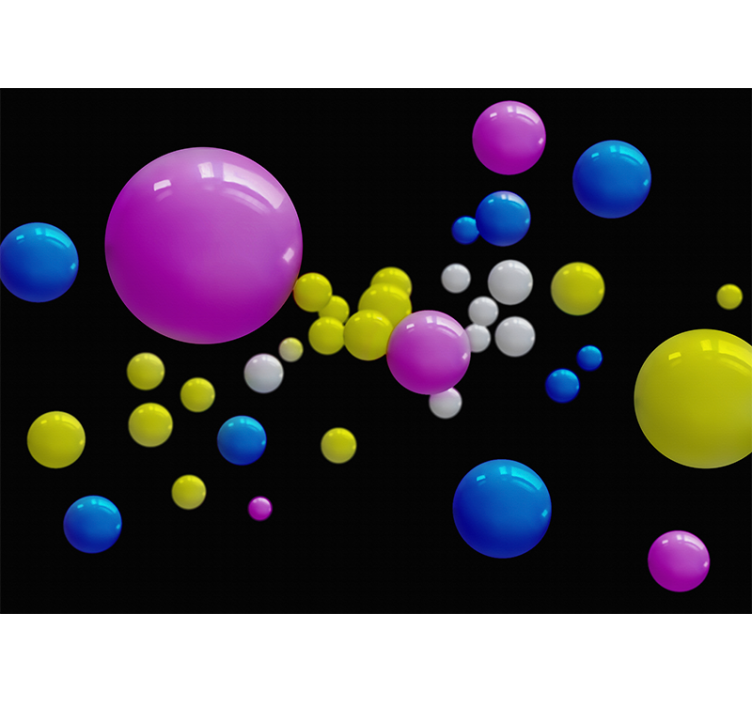Abstract mural wallpaper floating colorful orbs - TenStickers