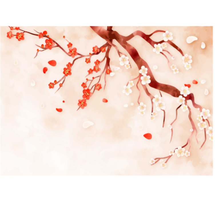 Cherry Blossom Bough flowers wall mural - TenStickers