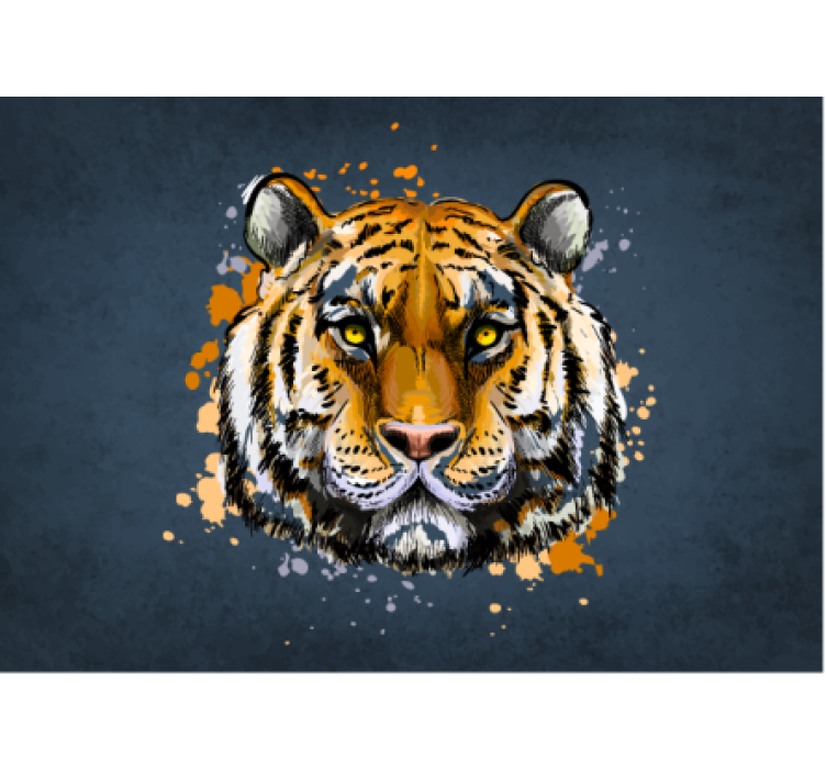 Majestic tiger portrait other wall mural animals - TenStickers