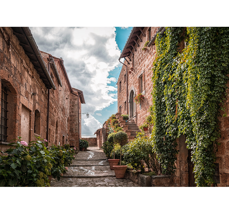 Charming Italian Street wall mural city - TenStickers