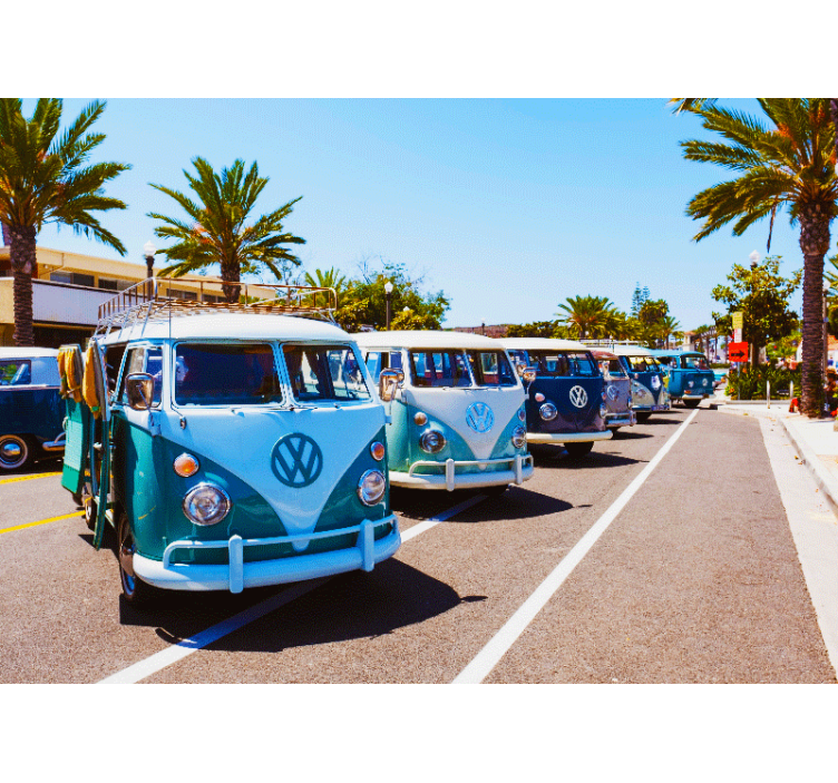 Automotive wall murals classic volkswagen vans - TenStickers