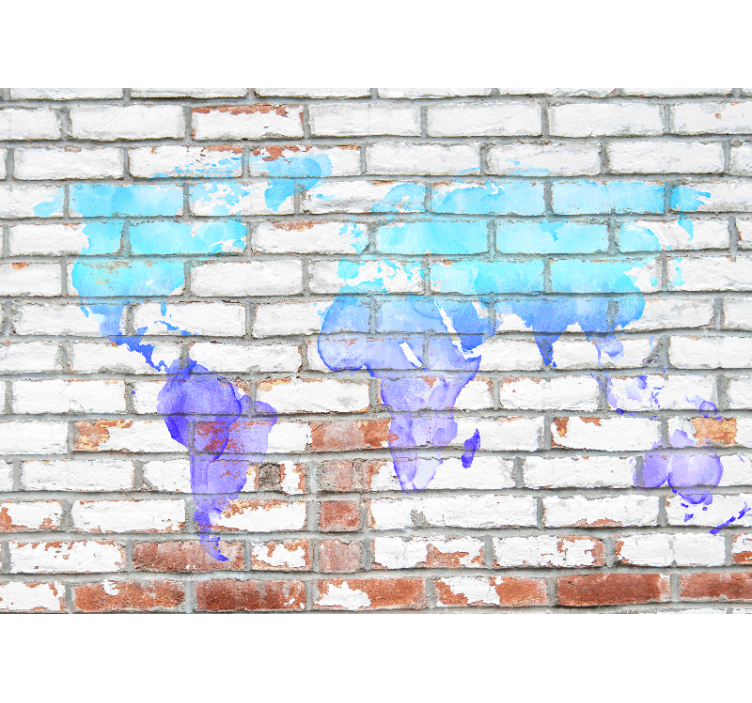 Global Map Splash wall mural world map - TenStickers