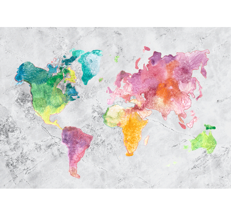 Wall mural world map colorful map design - TenStickers