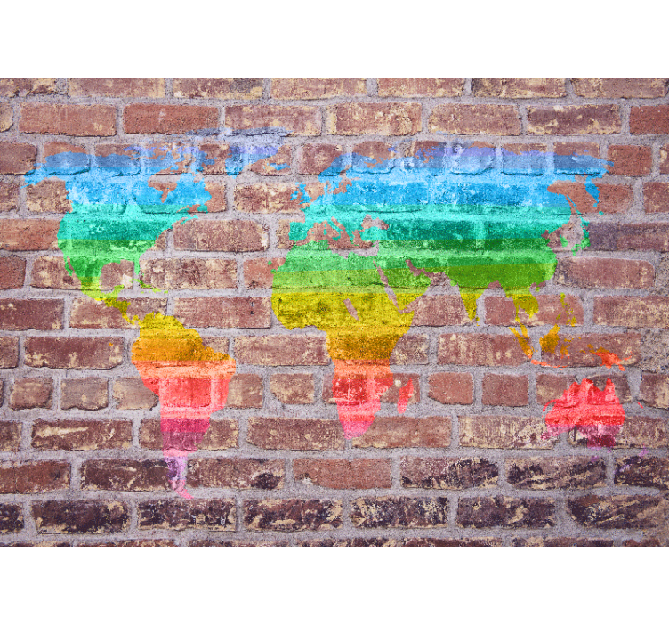 Wall mural world map colorful geographic design - TenStickers