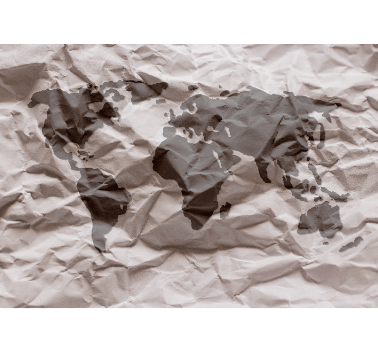 Geographical World Sketch wall mural world map - TenStickers