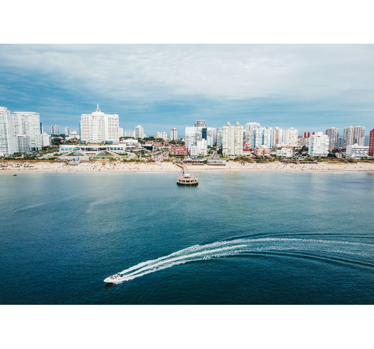 Seaside Urban Perspective wall mural city - TenStickers