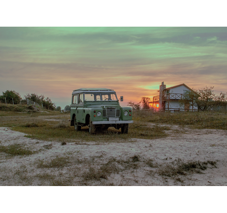 Green Classic Car automotive wall murals - TenStickers