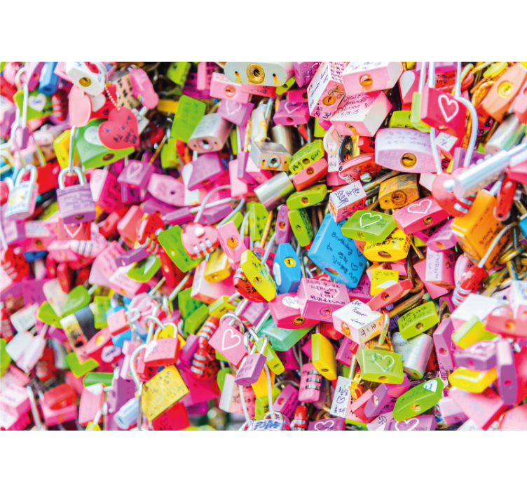 Colorful Locks love wall mural - TenStickers