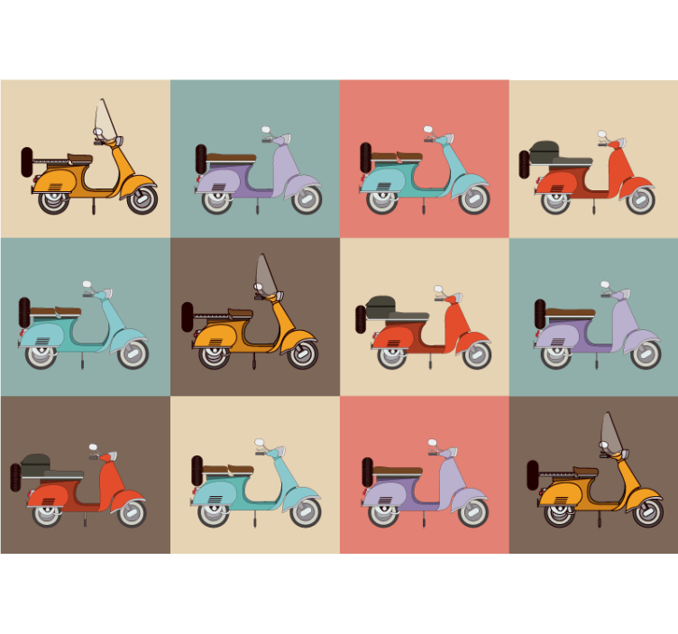 Retro scooter pattern automotive wall murals - TenStickers