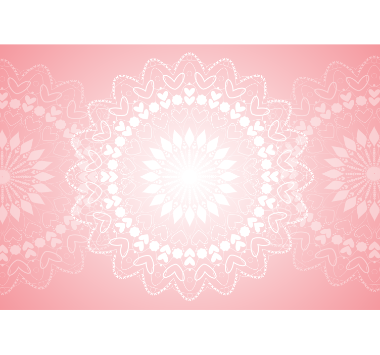Heart Mandala Design love wall mural - TenStickers