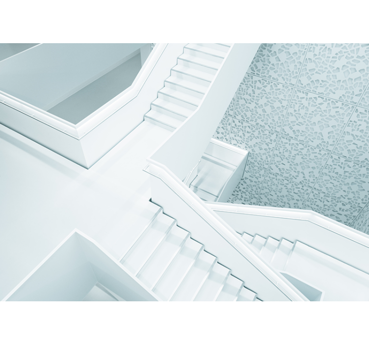 Abstract mural wallpaper modern architectural stairs - TenStickers