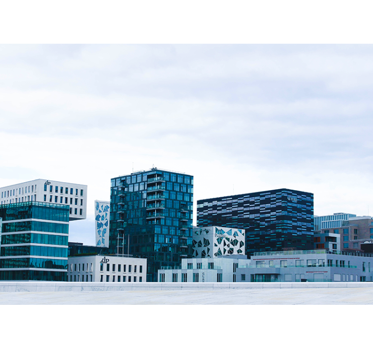 Modern Urban Skyline wall mural city - TenStickers