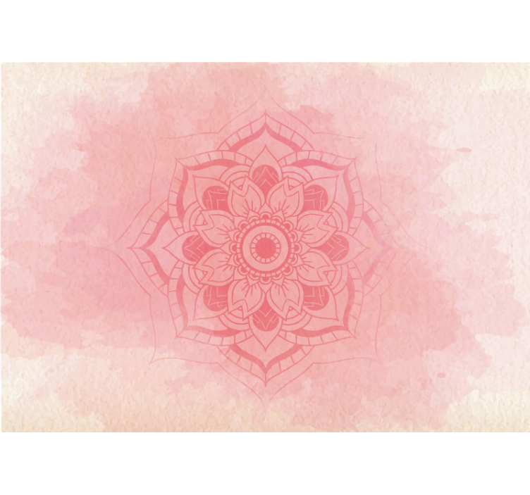 Mandala Lotus pink wall mural - TenStickers