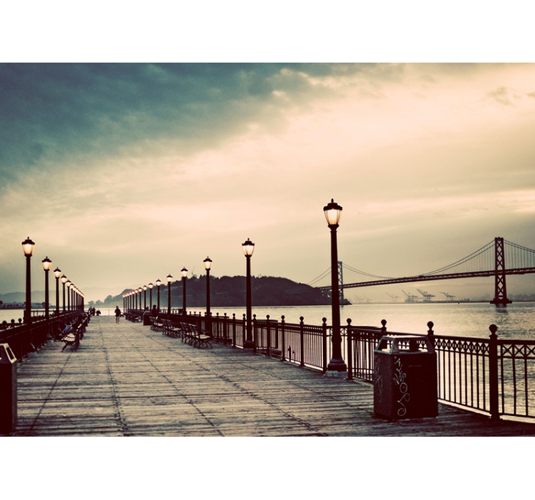 Scenic Waterfront View wall mural city - TenStickers