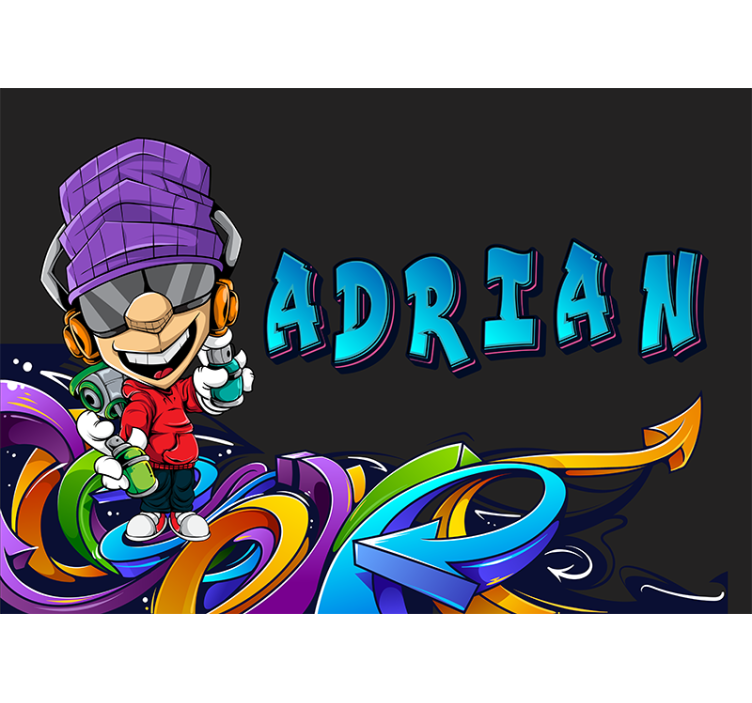 Urban art wall mural featuring fun cartoon character - TenStickers