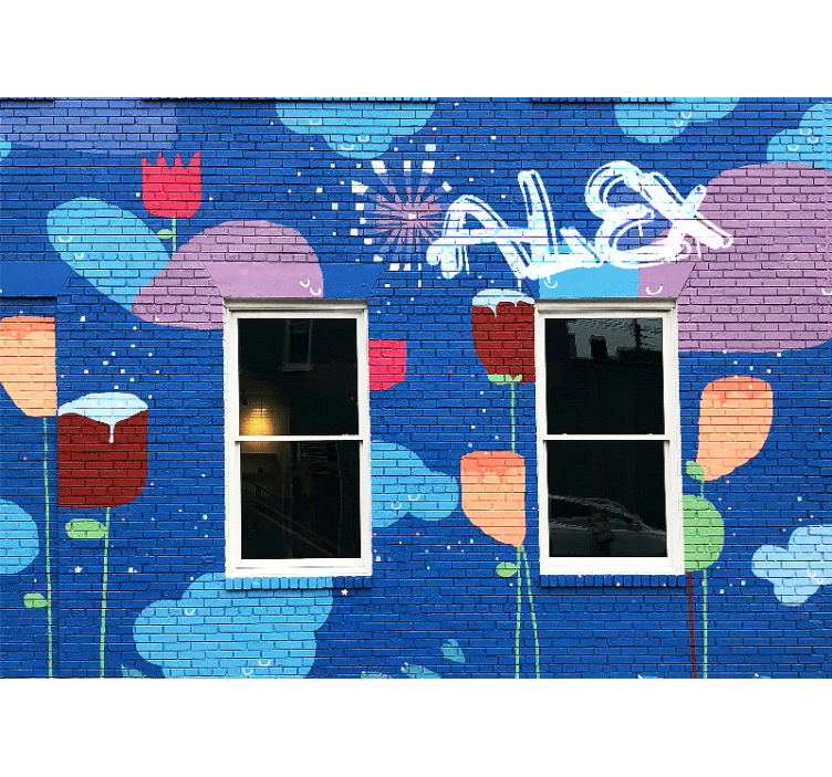 Colorful Floral Elements urban art wall mural - TenStickers