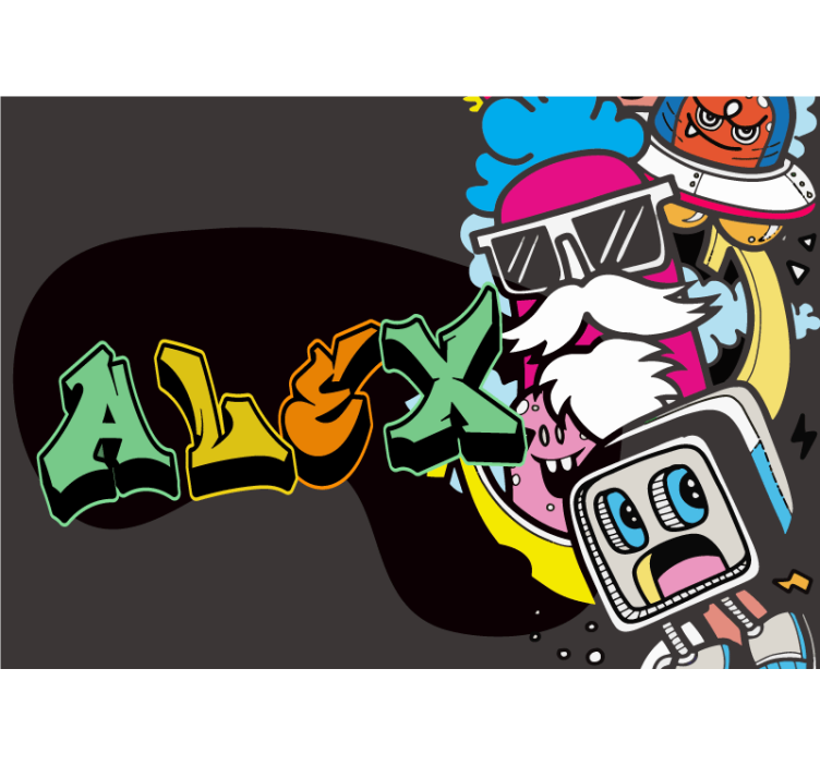 Urban art wall mural colorful character design - TenStickers