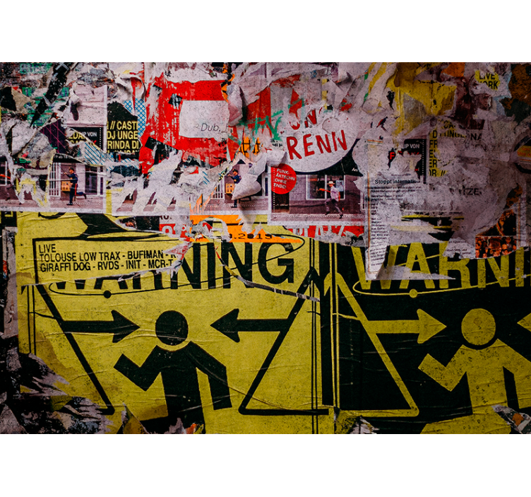 Urban art wall mural urban caution signs - TenStickers