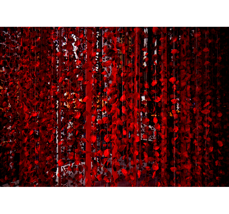 Red Floral Cascade flowers wall mural - TenStickers