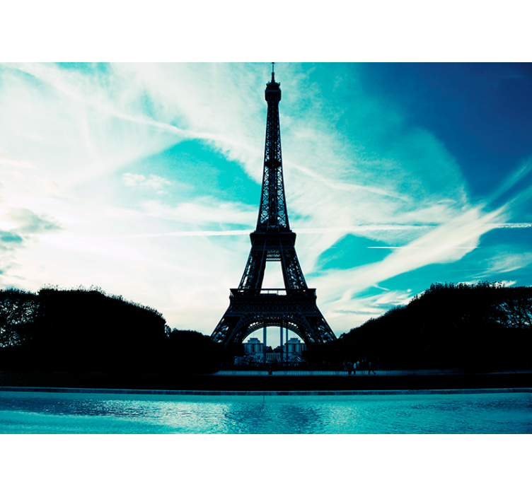 Eiffel Tower Outline wall mural paris - TenStickers
