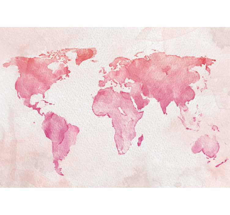 Wall mural world map watercolor world outline - TenStickers