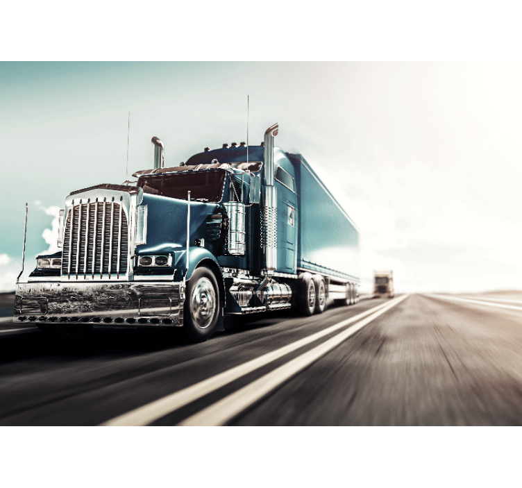 Automotive wall murals lorry on freeway - TenStickers
