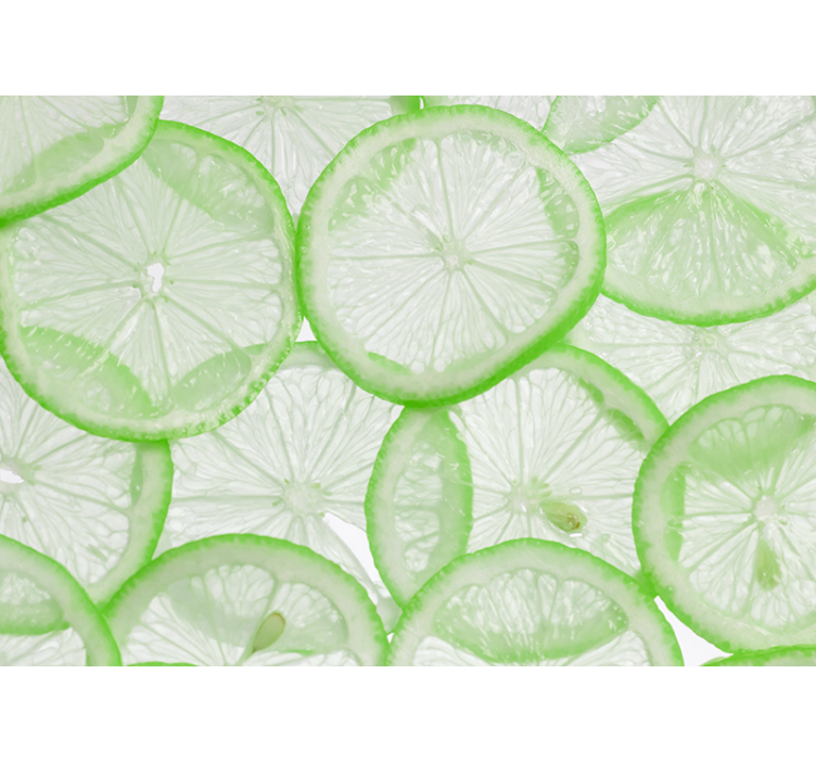 Other flowers wall mural fresh lime slices - TenStickers