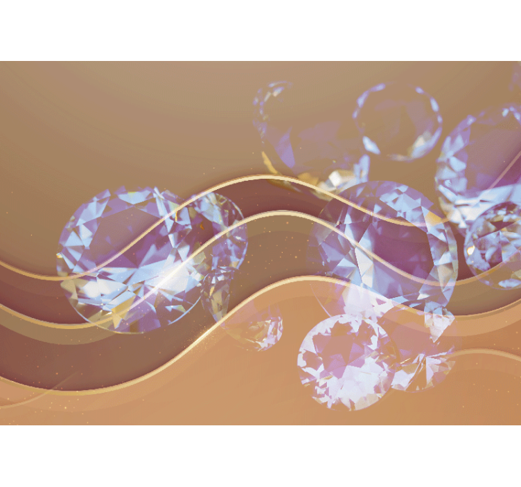 Sparkling Crystal Waves abstract mural wallpaper - TenStickers