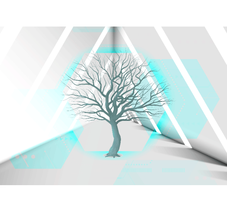 Geometric Tree Design trees wall mural - TenStickers