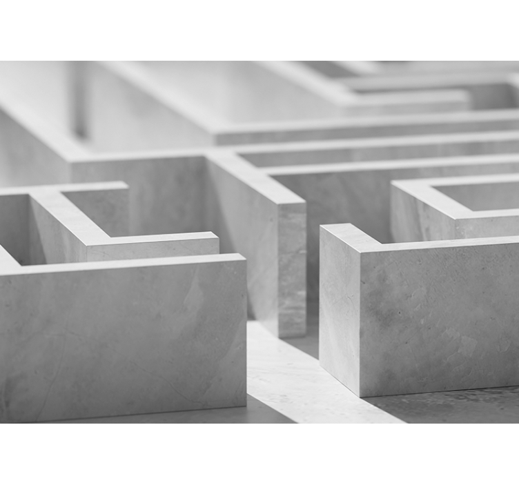 Abstract mural wallpaper with maze structure design - TenStickers