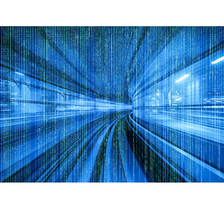 Dynamic Digital Flow abstract mural wallpaper - TenStickers