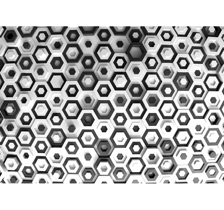 Hexagonal Shape Variation wall mural pattern - TenStickers