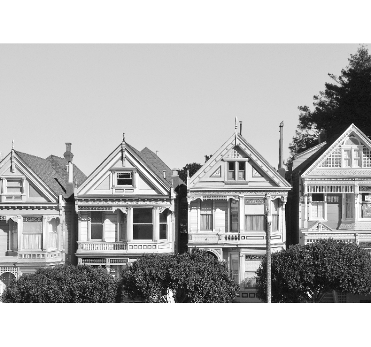 Victorian House Row wall mural city - TenStickers