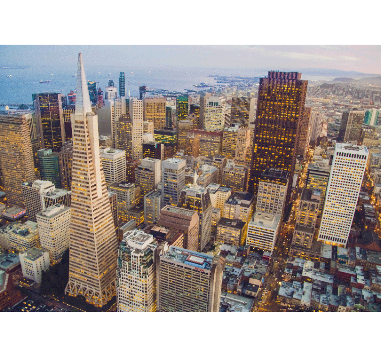 Wall mural city san francisco skyline art - TenStickers