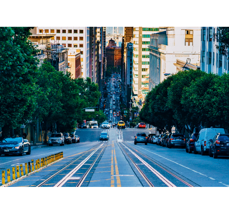 Wall mural city urban street scene - TenStickers