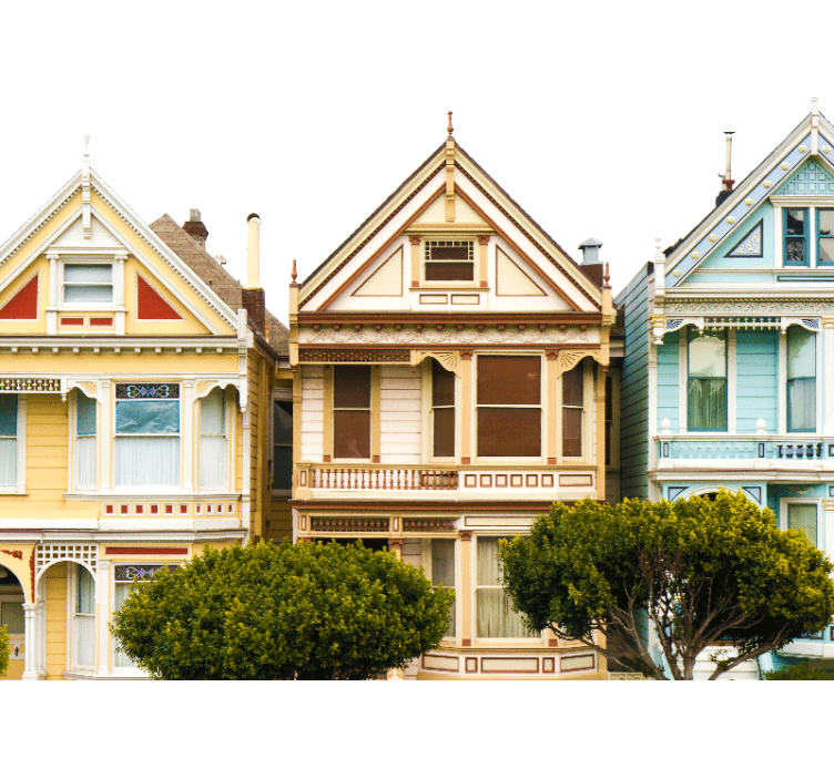 Victorian Houses Exterior wall mural city - TenStickers