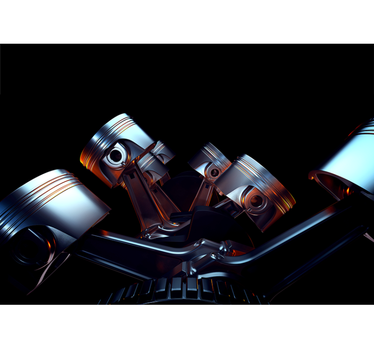 Automotive wall murals engine component detail - TenStickers