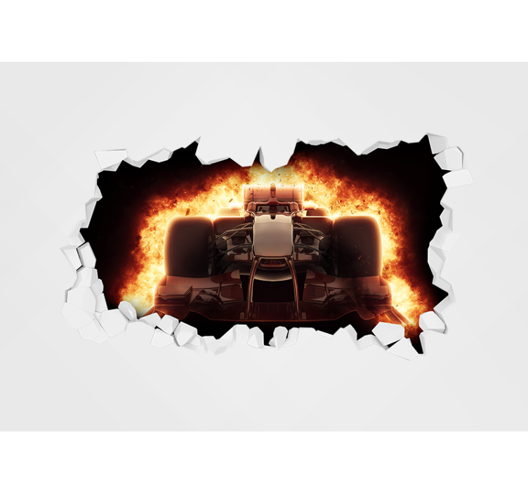 Racing Car Explosion automotive wall murals - TenStickers