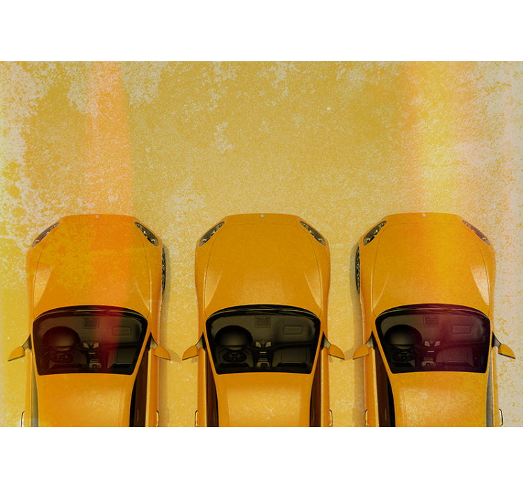 Yellow Sport Cars automotive wall murals - TenStickers