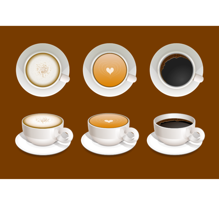 Coffee Cup Designs wall mural text - TenStickers